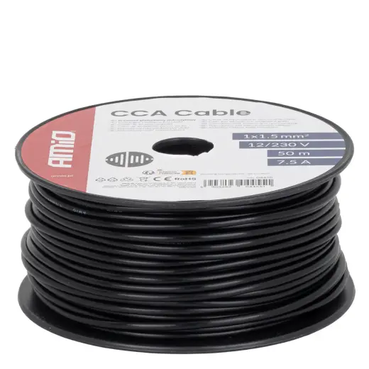 CCA Cable 1x1.5mm2 50m 7.5A 12/230V AMIO-04455
