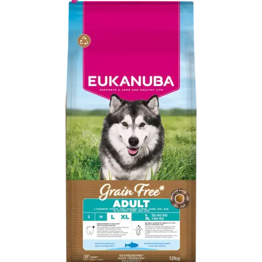 Sausa barība suņiem - Eukanuba Adult Large Ocean Fish Grain Free, 12 kg