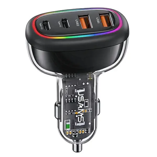 USAMS Ład. sam. 2xUSB-C 2xUSB-A C34 120W Fast Charge czarny|black CC169CC02 (US-CC169)
