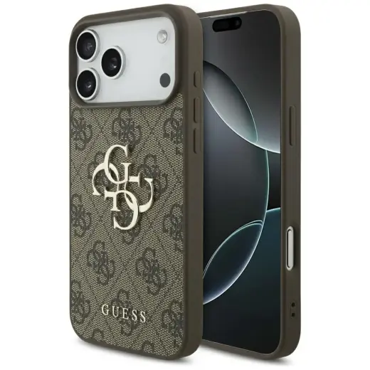 Guess 4G Big Logo maciņš telefonam iPhone 17 Pro Max brūns