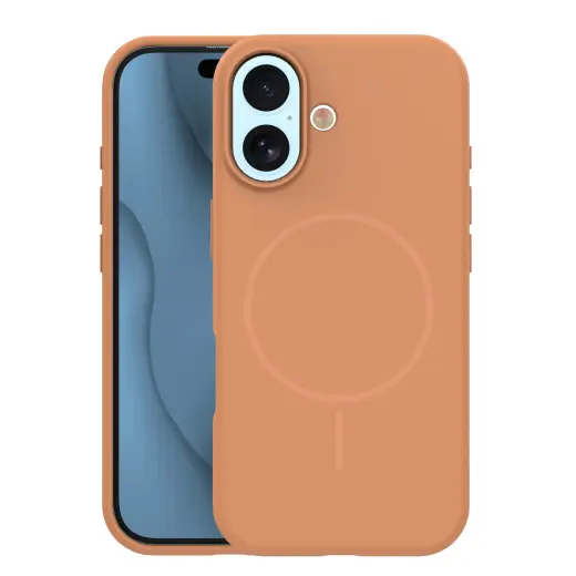 Silicone Thin maciņš ar MagSafe atbalstu telefonam iPhone 17 brūns