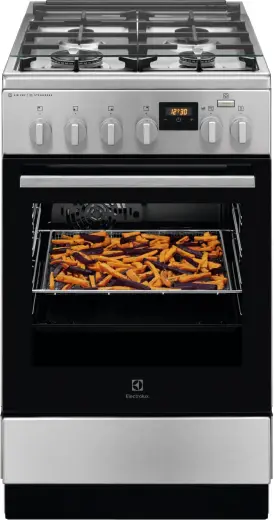 Electrolux gāzes plīts ar elektrisko cepeškrāsni SteamBake, nerūsoša tērauda, 50cm