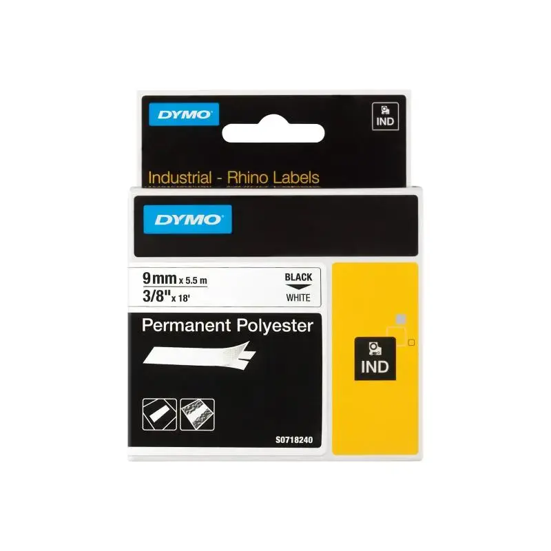 Dymo Schriftband Vinyl (18482) Black White (S0718240)