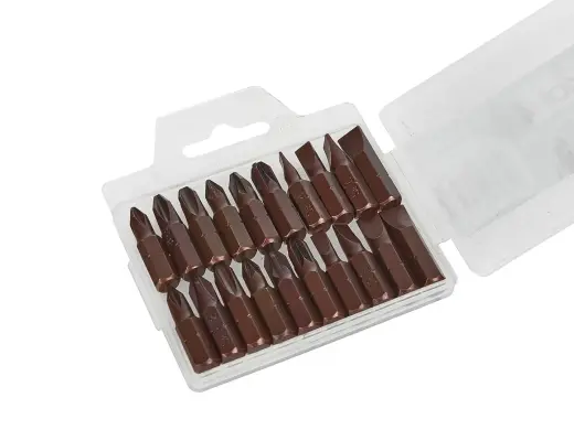 20 tk üheotsalised S2 terasest puur/kruvikeeraja otsikud, pruun, 25mm