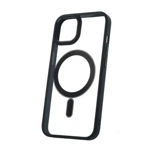 Satin Clear Mag case for iPhone 15 Plus 6,7" black