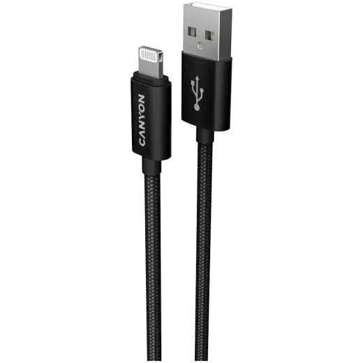 CANYON cable MFI-3 Lightning 12W 1m Black