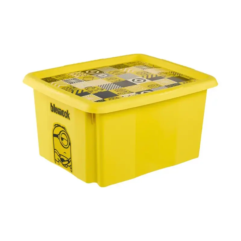 Kaste ar vāku 24L Karolina “Minions Mosaic” 42,5x35,5x22,5cm dzeltena