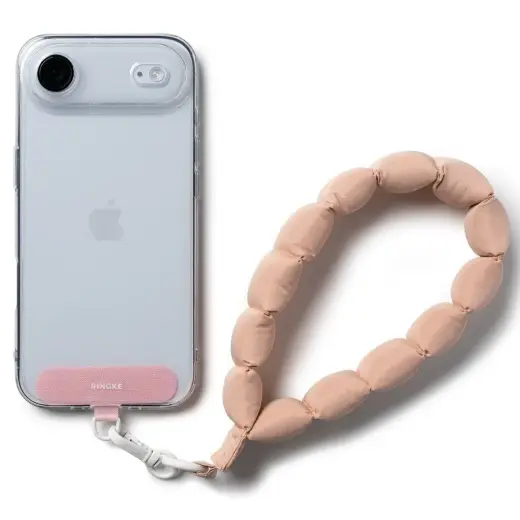 RINKGE HOLDER & PUFFER HAND STRAP FLORAL PINK
