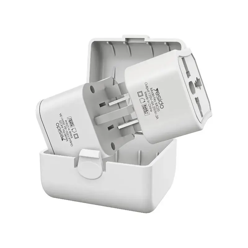 YESIDO UNIVERSAL ADAPTER MC25 750W 3A UK/EU/US/AU WHITE