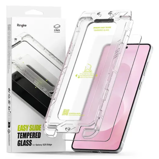 Ringke Easy Slide tempered glass for phone Galaxy S25 Edge with applicator (2 pcs.)