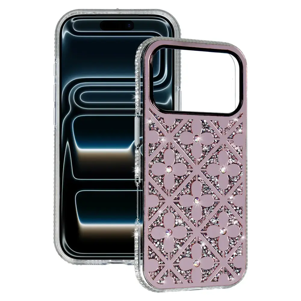 Flower Case for Iphone 16 Pro Max pink