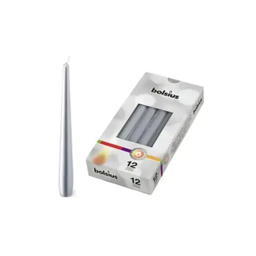 Galda svece 1gab. 245/24mm sudraba 