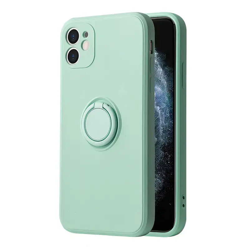 Vennus Silicone Ring maciņš ar statīvu telefonam iPhone 11 Pro zaļš