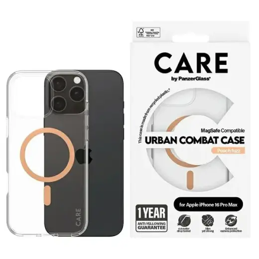 CARE by PanzerGlass Flagship Case iPhone 16 Pro Max 6,9" brzoskwiniowy|peachy MagSafe 1376
