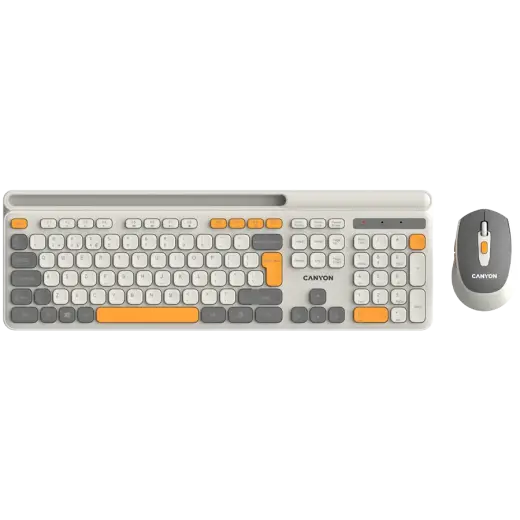 CANYON HSET-W5 EN Keyboard+Mouse AAA+AA Wireless Beige