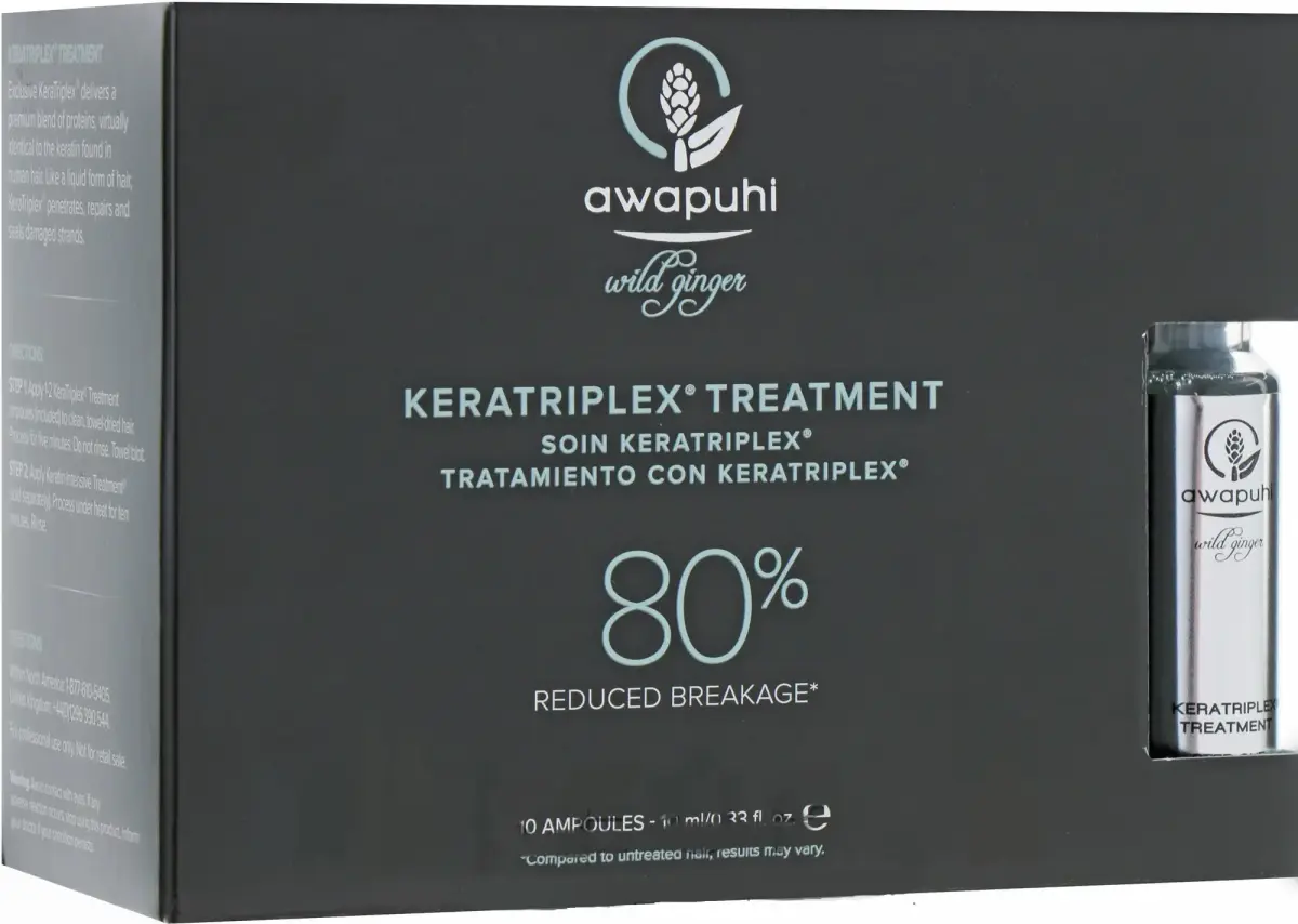 Set, Awapuhi Wild Ginger By Paul Mitchell, Keratriplex, Hair Treatment Lotion Mask, Anti-Breakage, 10 pcs, 10 ml
