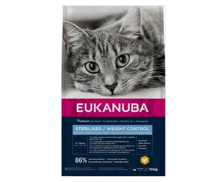 Sausā barība kaķiem - Eukanuba CAT Adult STERILISED | WEIGHT CONTROL Chicken 10 kg