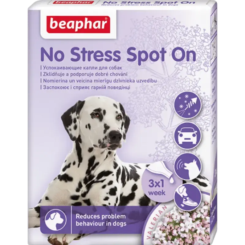 Nomierinošie pilieni suņiem - Beaphar No Stress Spot On 3 pip.