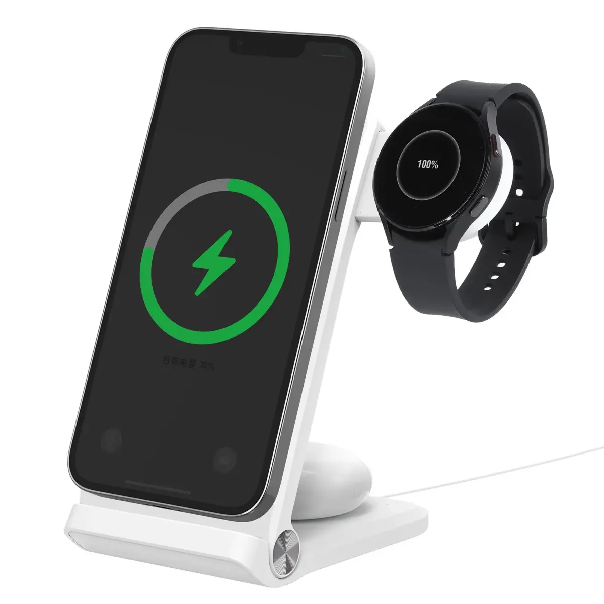 Nillkin PowerTrio 3-in-1 juhtmevaba laadija | Qi | Ühildub MagSafe'iga | valge