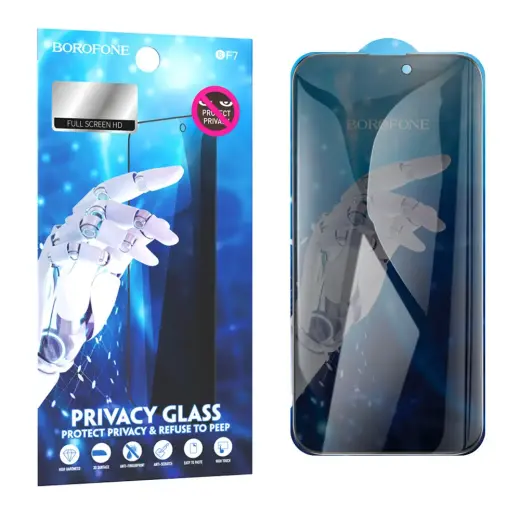 Borofone Tempered glass BF7 Diamond Armor Full Screen Anti-spy for Iphone 15 Pro - 10 pieces