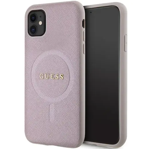 Guess GUHMN61PSAHMCP Saffiano telefoni ümbris MagSafe toega iPhone 11 | iPhone XR roosa