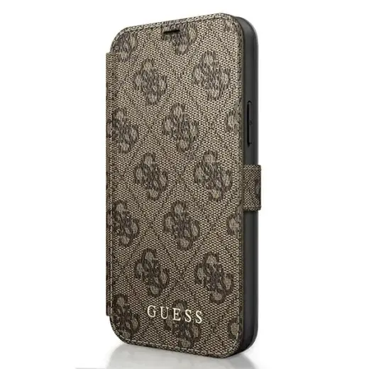 Guess GUFLBKSP12S4GB iPhone 12 mini 5,4" brązowy|brown book 4G Charms Collection