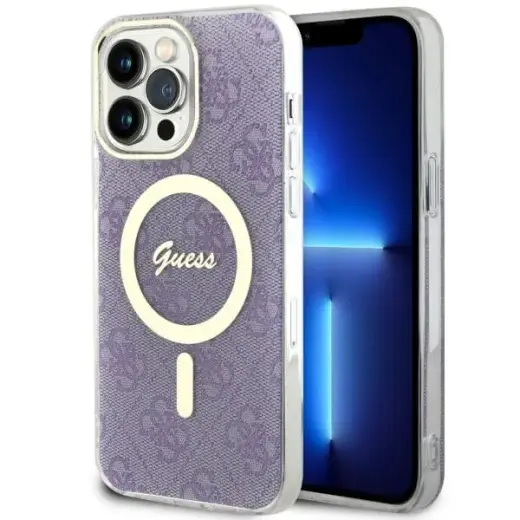 Guess GUHMP14XH4STU iPhone 14 Pro Max 6.7" purpurowy|purple hardcase 4G MagSafe