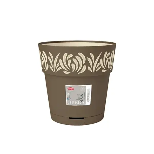 Lillepott koos kandikuga Gaia Ø25x25cm pruun