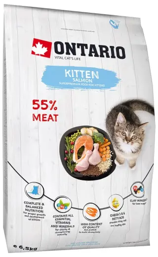Sausā barība kaķēniem - Ontario Cat Kitten Salmon, 6.5 kg