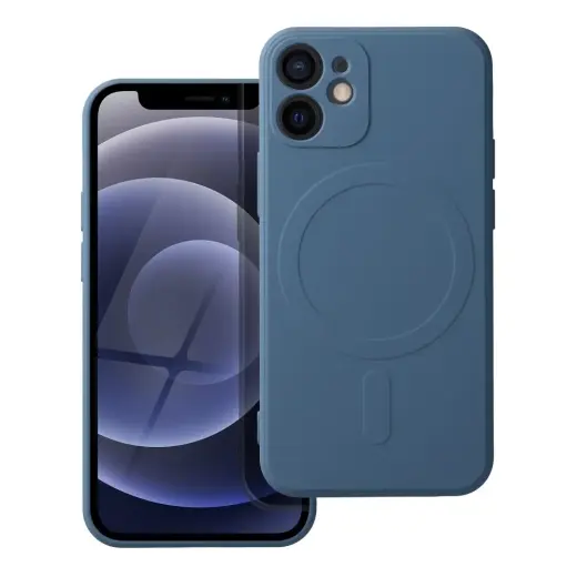 SILICONE MAG COVER phone case with MagSafe support for iPhone 12 Mini blue