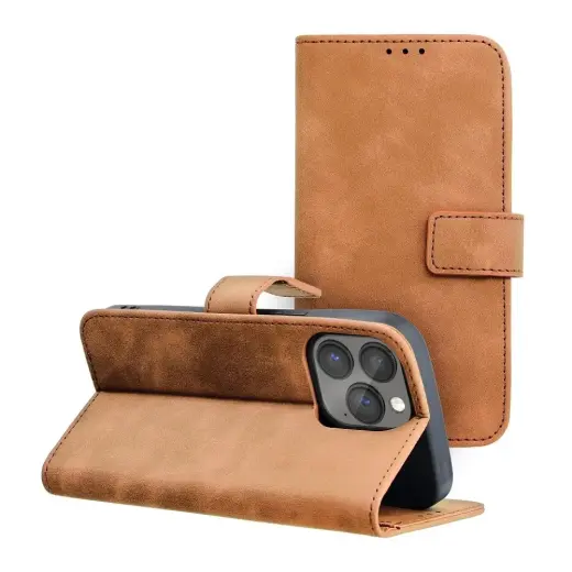 TENDER book type phone case for iPhone 13 Pro brown
