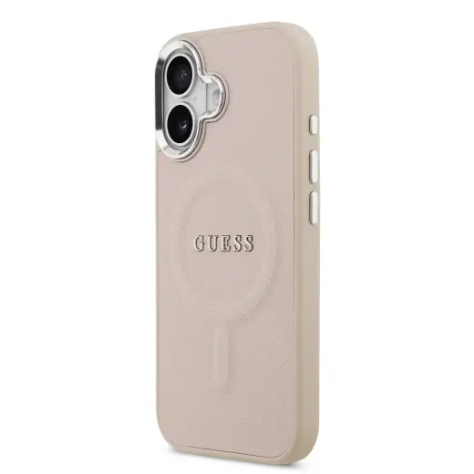 Guess PU Saffiano MagSafe Case for iPhone 17 Pink