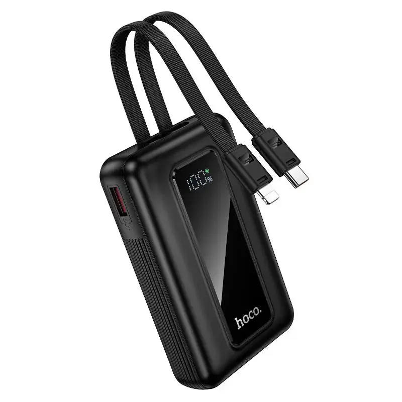 Hoco J162 Full Power Power Bank | 10,000 mAh | 22.5W | PD, QC | USB-C, Lightning | black