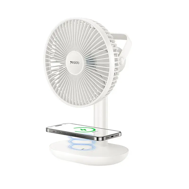 YESIDO DESK FAN YF16 3600mAh (FAN WITH CHARGING FUNCTION 15W) WHITE