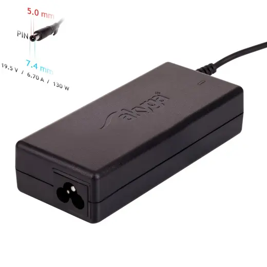 Notebook power supply Akyga AK-ND-57 19.5V | 6.7A 130W 7.4 x 5.0 mm + pin DELL 1.2m