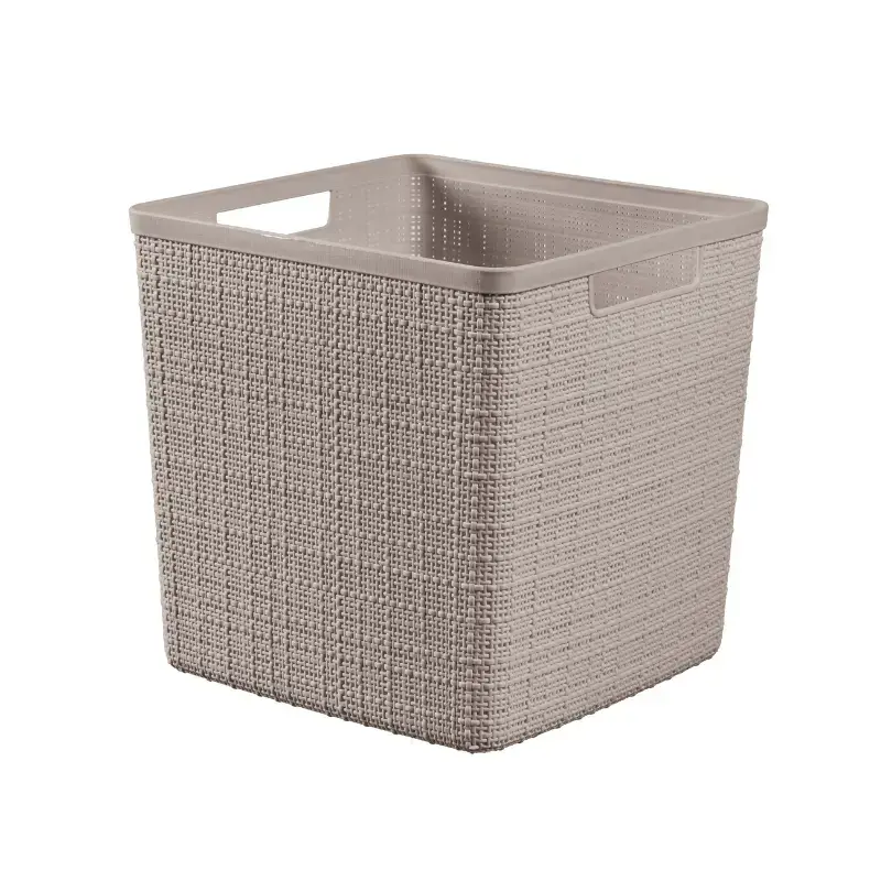 Groziņš Jute kvadrāts 17L 28x28x27cm bēšs