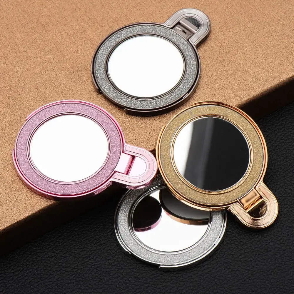 Phone stand CIRCLE MIRROR - stick-on - pink