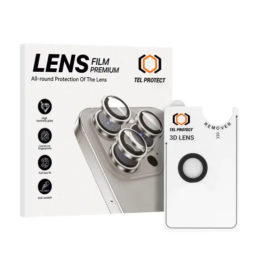 Tempered glass Tel Protect 3D Lens on camera for Iphone 17 Air black (lens 1 piece)