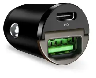 Auto Lādētājs Puro Bullet Mini USB-C USB-A 30W