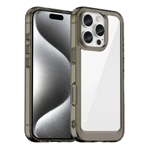 Outer Space phone case for iPhone 16e transparent black