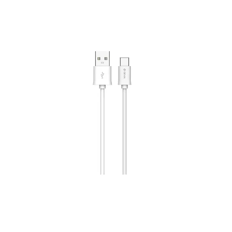 Devia Smart andmeedastus- ja laadimiskaabel | USB-A kuni USB-C | 10.5W | 2m | valge