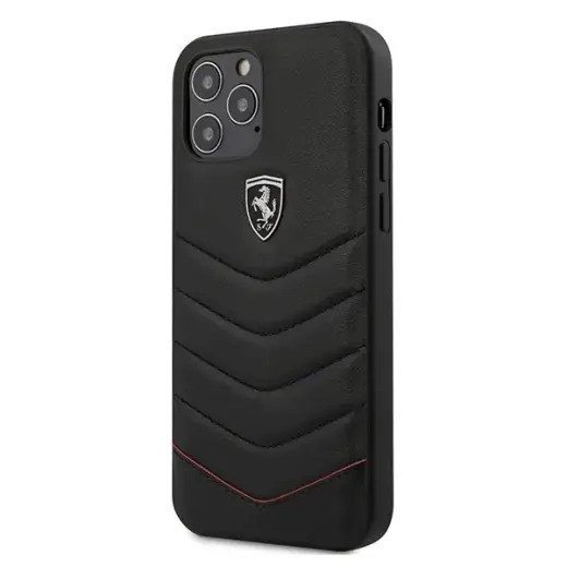 Ferrari Off Track Quilted telefono dėklas iPhone 12 | iPhone 12 Pro juodas