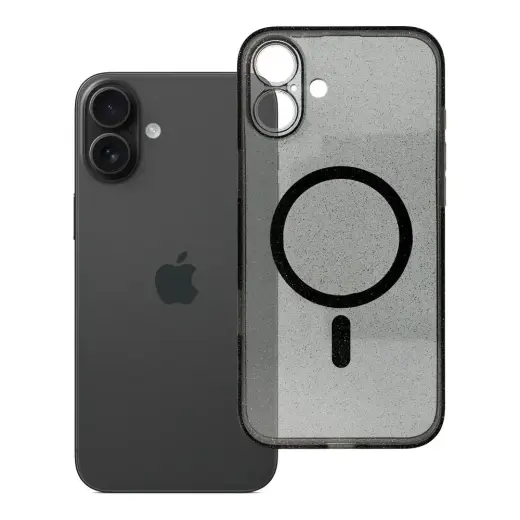 Clear Mag Cover telefono dėklas su MagSafe palaikymu iPhone 16 Plus juodas