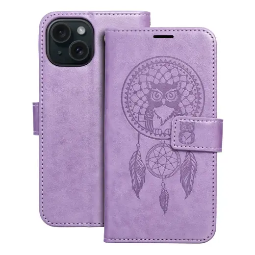 MEZZO dreamcatcher чехол-книжка для телефона iPhone 15 фиолетовый