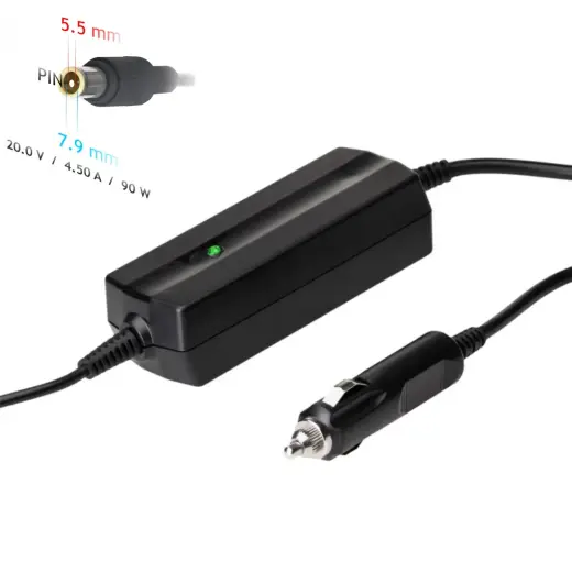 Car notebook power supply Akyga AK-ND-39 20V | 4.5A 90W 7.9 x 5.5 mm + pin LENOVO 1.2m