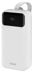 Savio Power Bank ārējais akumulators (powerbank) | 30000 mAh | LED ekrāns | balts