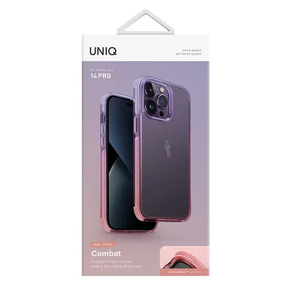 UNIQ etui Combat Duo iPhone 14 Pro 6,1" liliowo-różowy|lilac lavender-pink