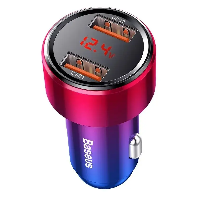 Baseus Magic car charger 2 x USB | QC 3.0 | 45W red+blue