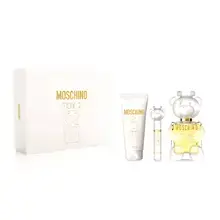 Moschino Moschino Toy 2 3.4oz EDP Spray, 3.4oz Body Lotion, 0.33oz EDP Spray Women 3 Pc Gift Set (B0B4SVWLMJ)