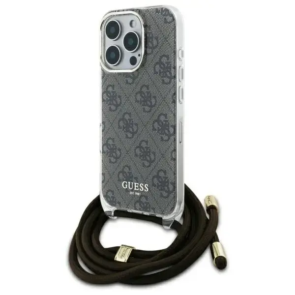 Guess GUHCP16XHC4SEW iPhone 16 Pro Max    6.9" brązowy|brown hardcase Crossbody Cord 4G Print